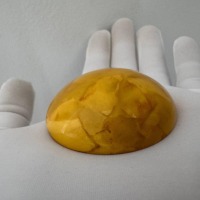 Vintage Carved Baltic Amber Bangle and Pendant Set