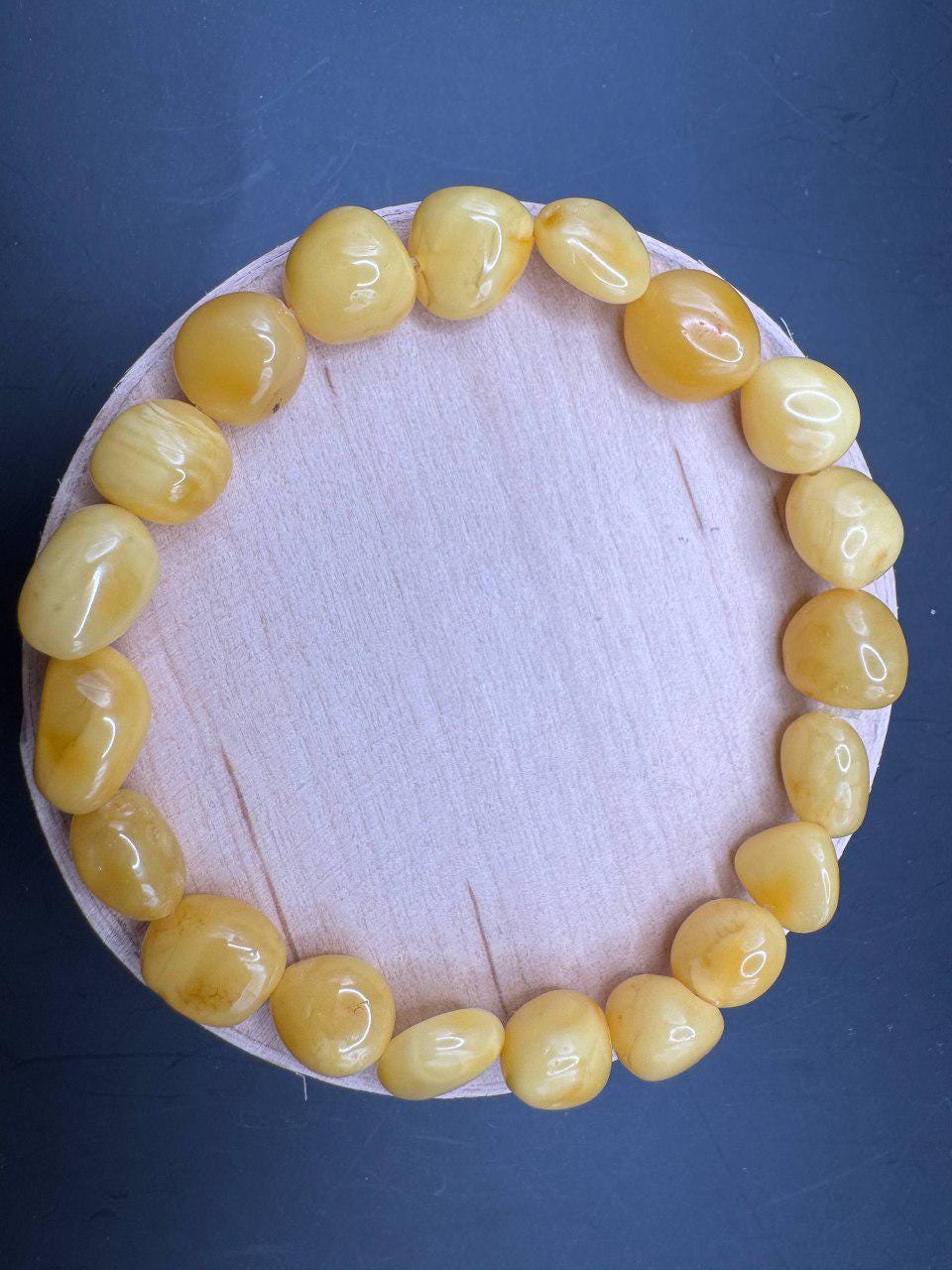 il_fullxfull.7457304779_hxcw.jpg Honey Baltic Amber Bracelet, Milky Yellow Beads, 8g