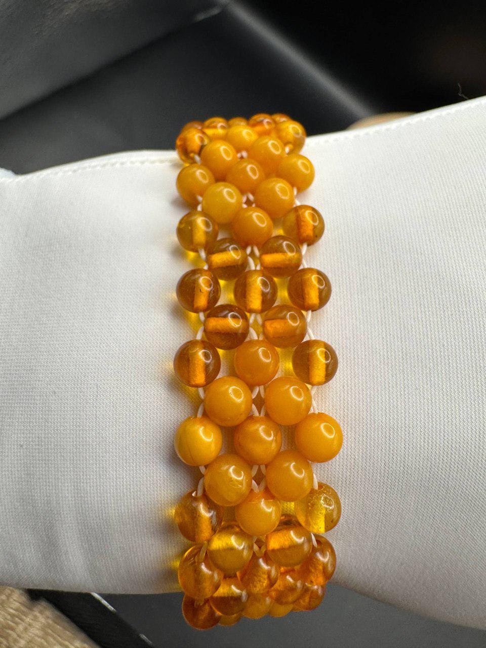 Vintage Multistrand Baltic Amber Bracelet, Butterscotch, 8.5g