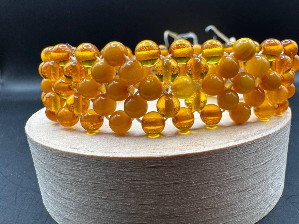 Vintage Multistrand Baltic Amber Bracelet, Butterscotch, 8.5g