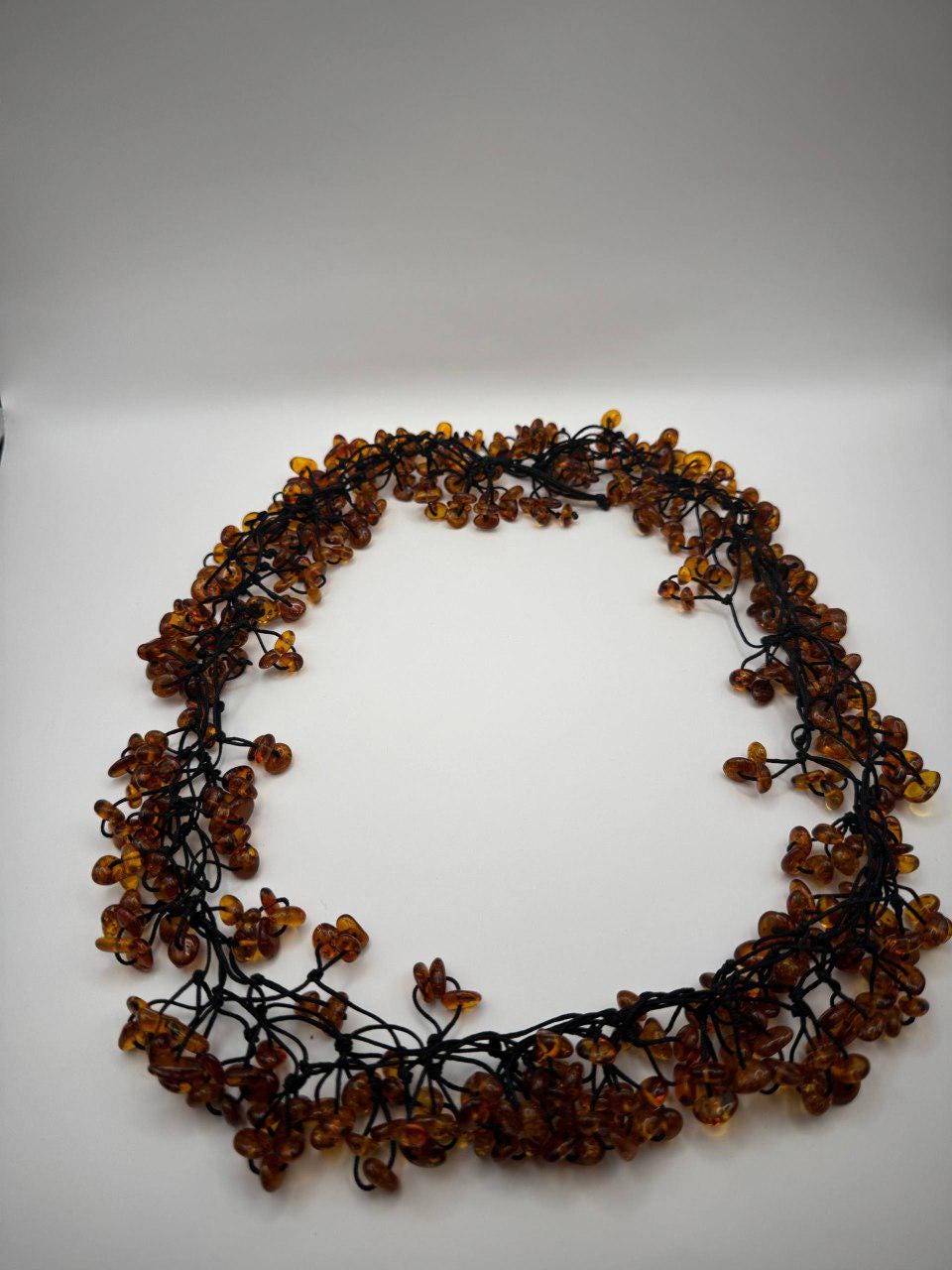 Cognac Baltic Amber Beaded Necklace, 75cm, 95g