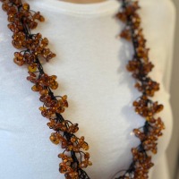 Cognac Baltic Amber Beaded Necklace, 75cm, 95g