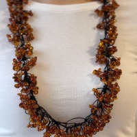 Cognac Baltic Amber Beaded Necklace, 75cm, 95g
