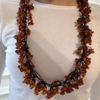 Cognac Baltic Amber Beaded Necklace, 75cm, 95g