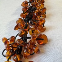 Cognac Baltic Amber Beaded Necklace, 75cm, 95g