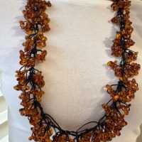 Cognac Baltic Amber Beaded Necklace, 75cm, 95g