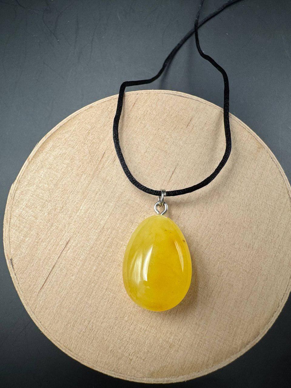 il_fullxfull.7469209446_co2s.jpg Milky Butterscotch Baltic Amber Teardrop Pendant, 3.7g