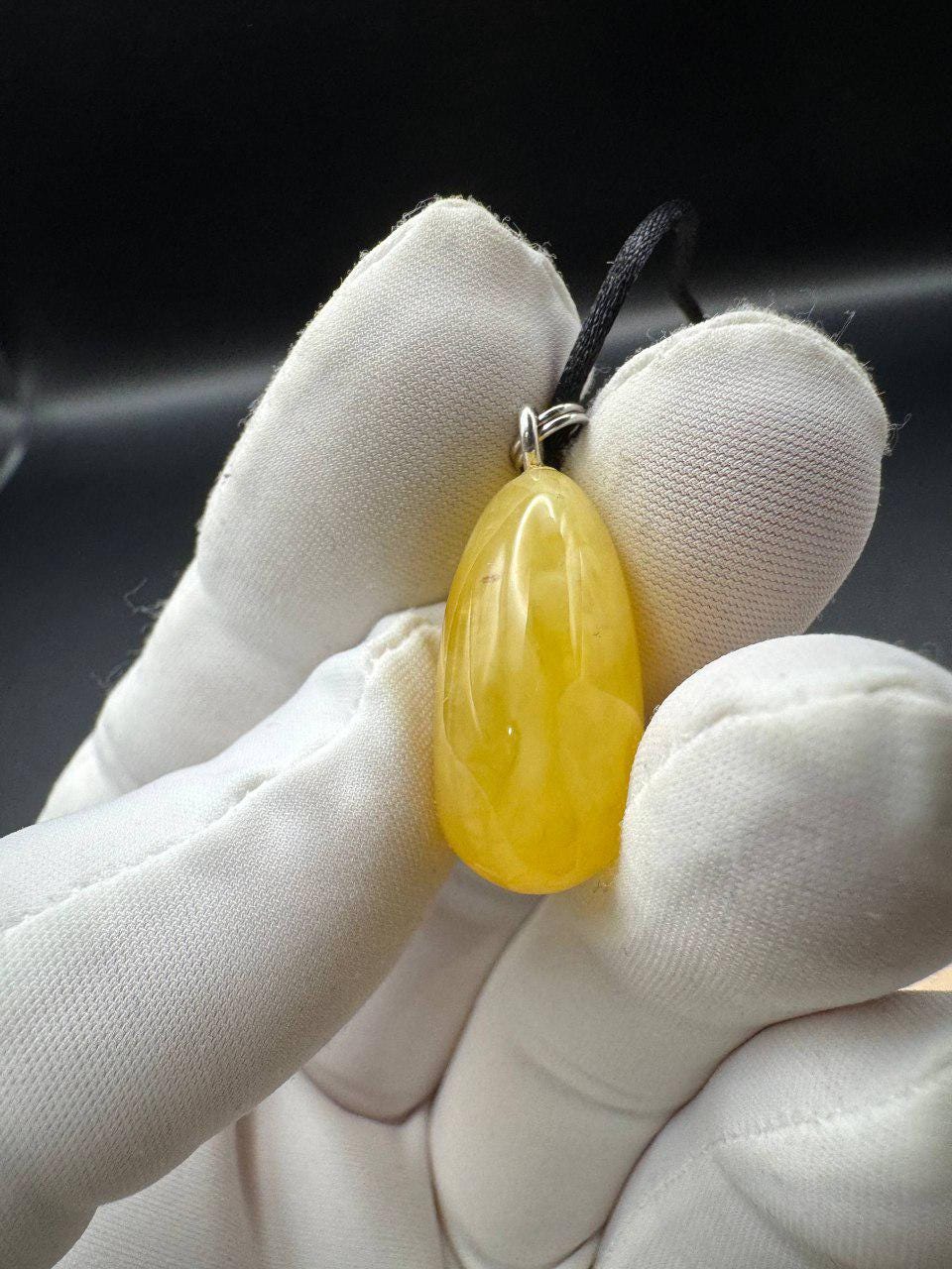 il_fullxfull.7469209452_su3b.jpg Milky Butterscotch Baltic Amber Teardrop Pendant, 3.7g