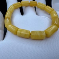il_fullxfull.7469459684_4le5.jpg Vintage Butterscotch Baltic Amber Bracelet, Barrel Beads, 11g