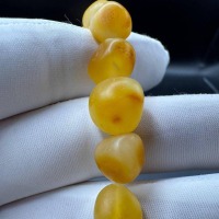 Raw Baltic Amber Bracelet, Unpolished Honey Yellow, 8.7g