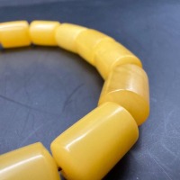 Butterscotch Baltic Amber Bracelet, Barrel Beads, 12g