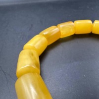Butterscotch Baltic Amber Bracelet, Barrel Beads, 12g