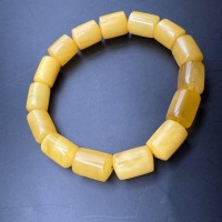 Butterscotch Baltic Amber Bracelet, Barrel Beads, 12g