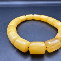 Butterscotch Baltic Amber Bracelet, Barrel Beads, 12g