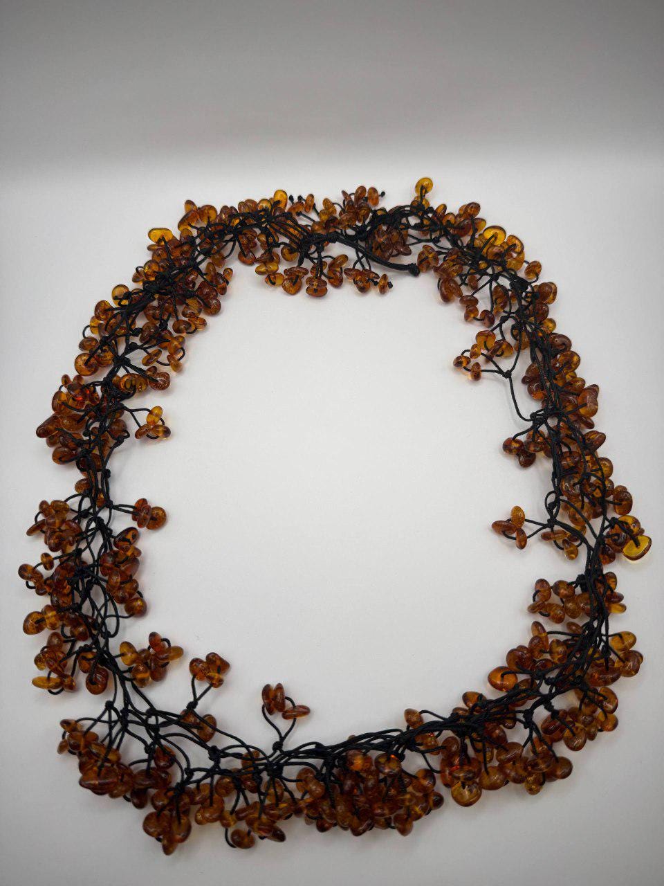 Cognac Baltic Amber Beaded Necklace, 75cm, 95g