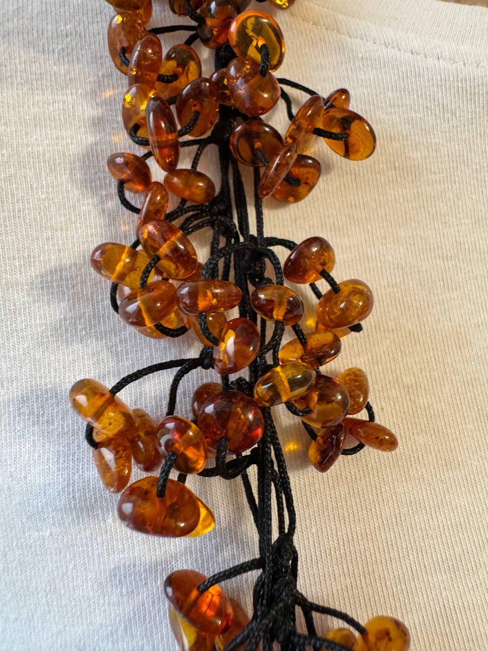Cognac Baltic Amber Beaded Necklace, 75cm, 95g