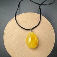 il_fullxfull.7517141555_bh64.jpg Milky Butterscotch Baltic Amber Teardrop Pendant, 3.7g