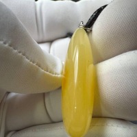 il_fullxfull.7517265209_dknz.jpg Hand-Polished Golden Baltic Amber Pendant, 35mm, 5.2g