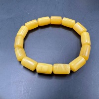 il_fullxfull.7517392427_89xm.jpg Vintage Butterscotch Baltic Amber Bracelet, Barrel Beads, 11g