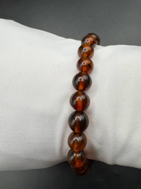 Natural Vintage Baltic Amber Bracelet, Honey Cognac Amber