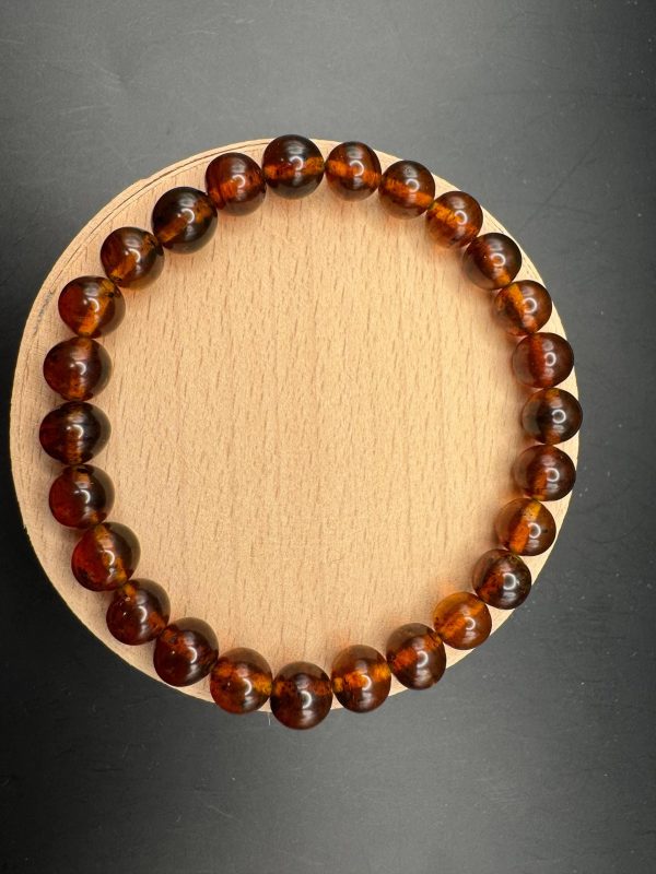 Natural Vintage Baltic Amber Bracelet, Honey Cognac Amber