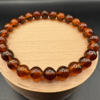 il_fullxfull.7543318624_nou3.jpg Vintage Honey Cognac Baltic Amber Bracelet, 8mm Beads, 7.5g