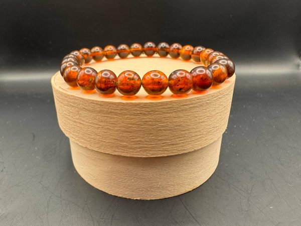 Natural Vintage Baltic Amber Bracelet, Honey Cognac Amber