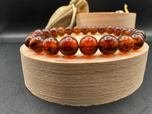 Natural Vintage Baltic Amber Bracelet, Honey Cognac Amber