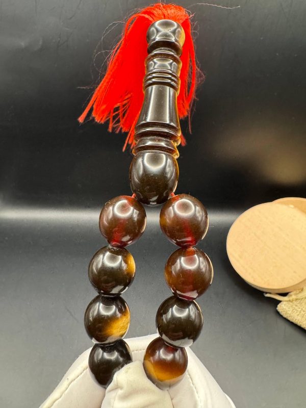 Pressed Baltic Amber Tasbih, Islamic Prayer Beads, 33 Beads