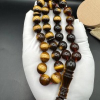 Pressed Baltic Amber Tasbih, 33 Beads, Honey Cognac, 62g