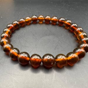Natural Vintage Baltic Amber Bracelet, Honey Cognac Amber