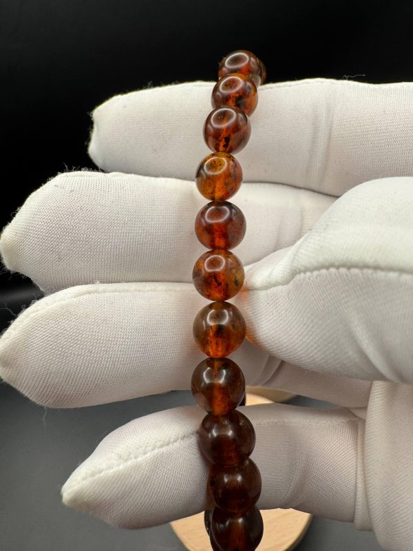 Natural Vintage Baltic Amber Bracelet, Honey Cognac Amber