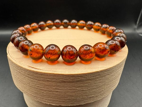 Natural Vintage Baltic Amber Bracelet, Honey Cognac Amber