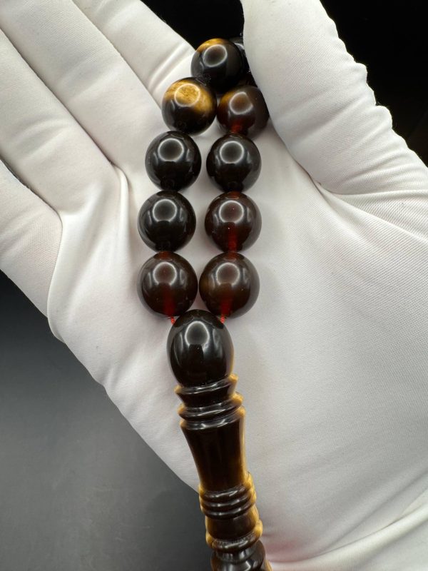 Pressed Baltic Amber Tasbih, Islamic Prayer Beads, 33 Beads