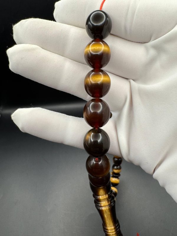 Pressed Baltic Amber Tasbih, Islamic Prayer Beads, 33 Beads