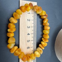 Raw Honey Baltic Amber Nugget Bracelet, 10g