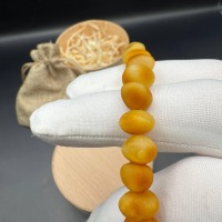 Honey Cognac Baltic Amber Bracelet, 7-9mm Beads, 8g