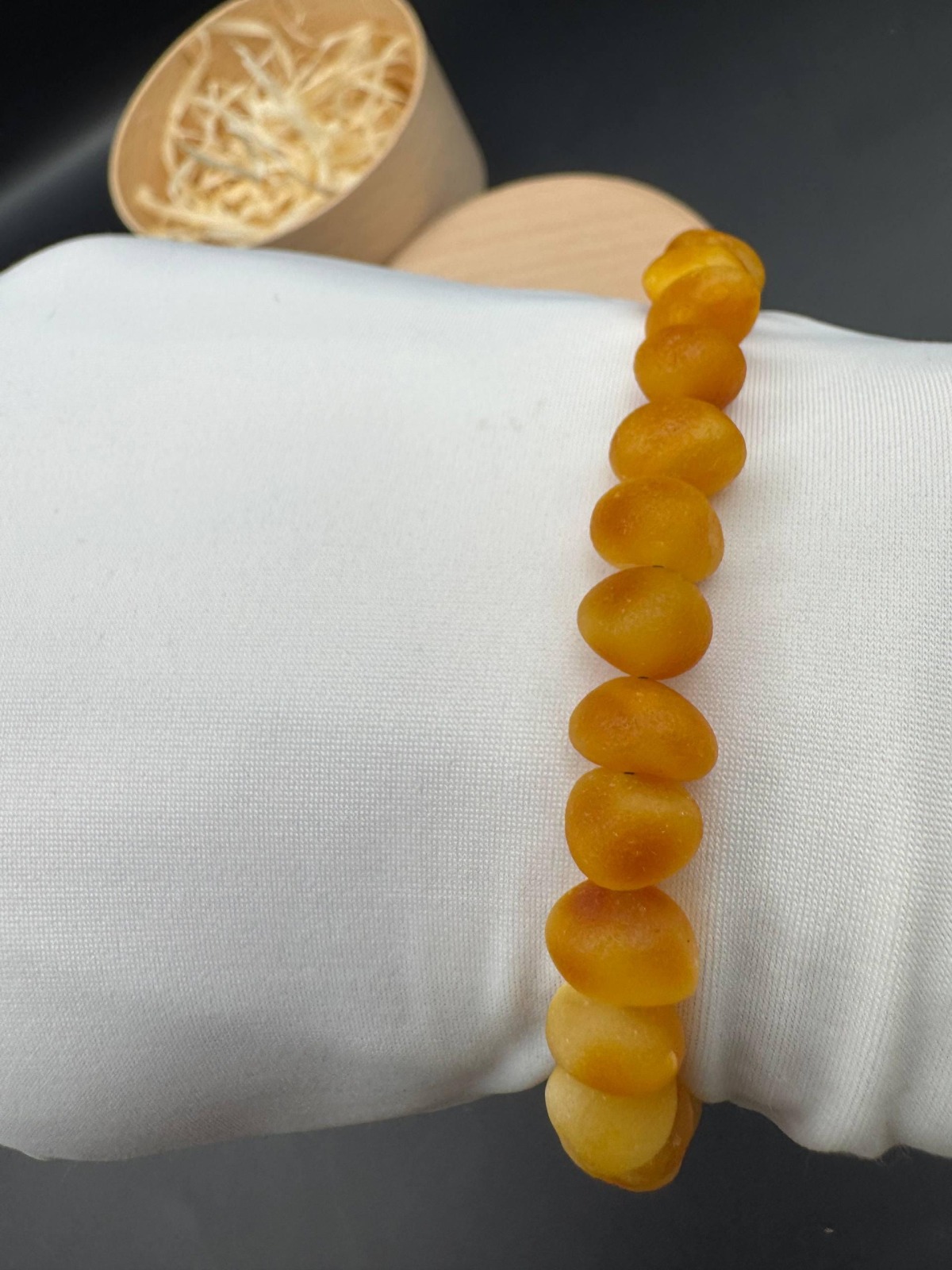Honey Cognac Baltic Amber Bracelet, 7-9mm Beads, 8g