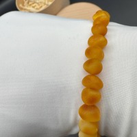 Honey Cognac Baltic Amber Bracelet, 7-9mm Beads, 8g