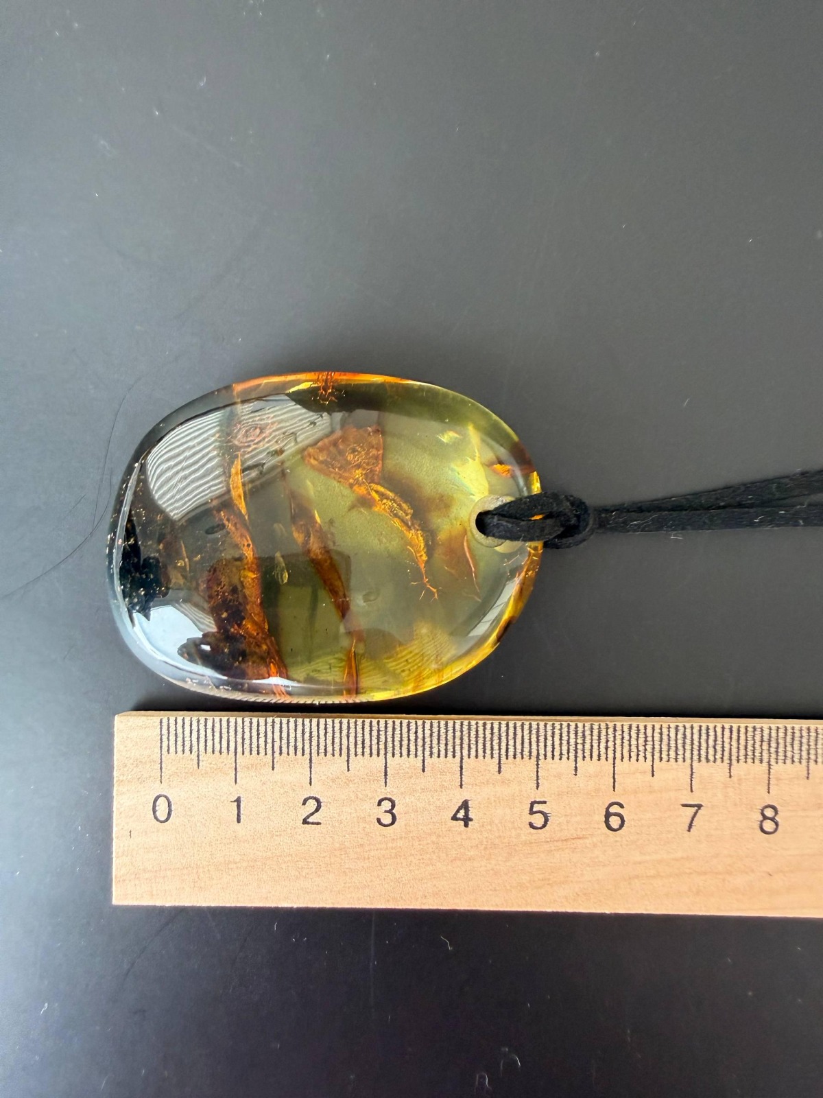 Large Cognac Honey Baltic Amber Pendant, Freeform, 32g