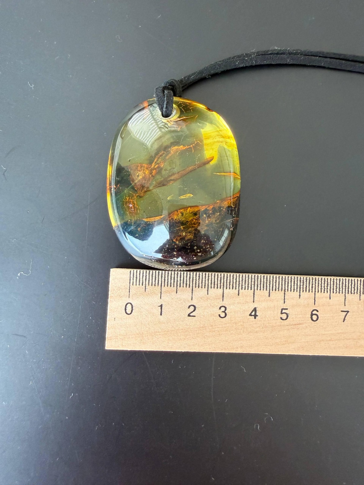 Large Cognac Honey Baltic Amber Pendant, Freeform, 32g