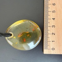 Clear Honey Baltic Amber Teardrop Pendant, 44mm, 13g
