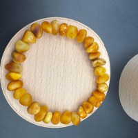 Raw Honey Baltic Amber Nugget Bracelet, 10g
