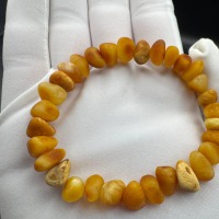 Raw Honey Baltic Amber Nugget Bracelet, 10g