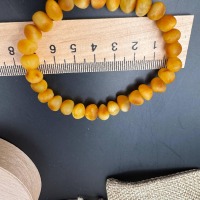 Honey Cognac Baltic Amber Bracelet, 7-9mm Beads, 8g