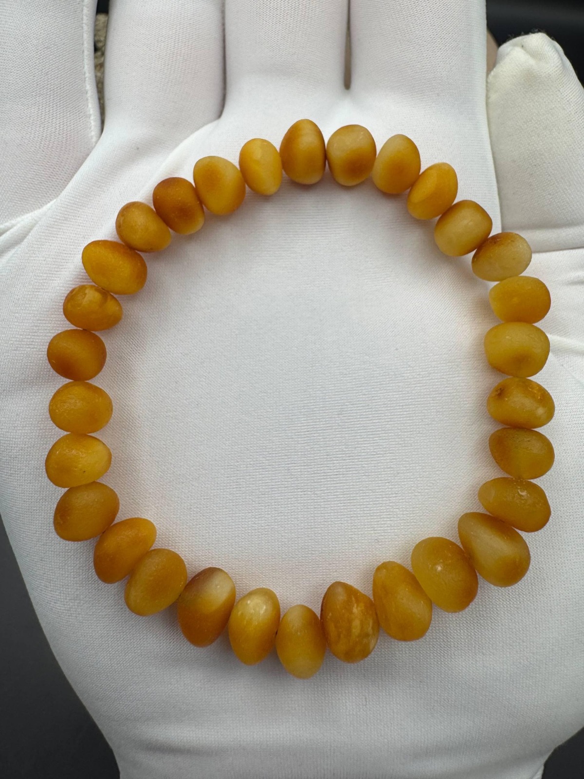 Honey Cognac Baltic Amber Bracelet, 7-9mm Beads, 8g