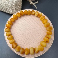 Honey Cognac Baltic Amber Bracelet, 7-9mm Beads, 8g