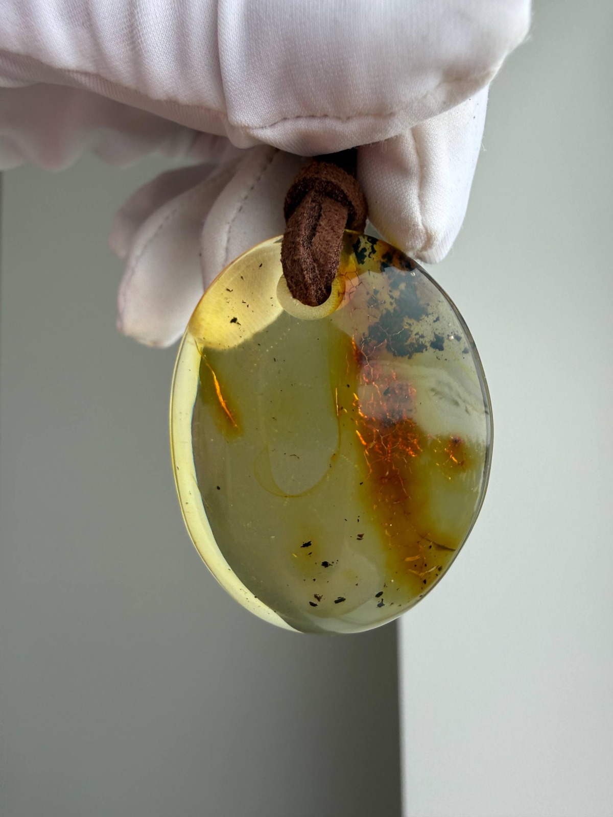 Golden Honey Landscape Baltic Amber Pendant, 9g