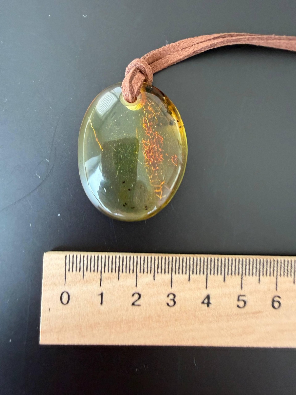 Golden Honey Landscape Baltic Amber Pendant, 9g