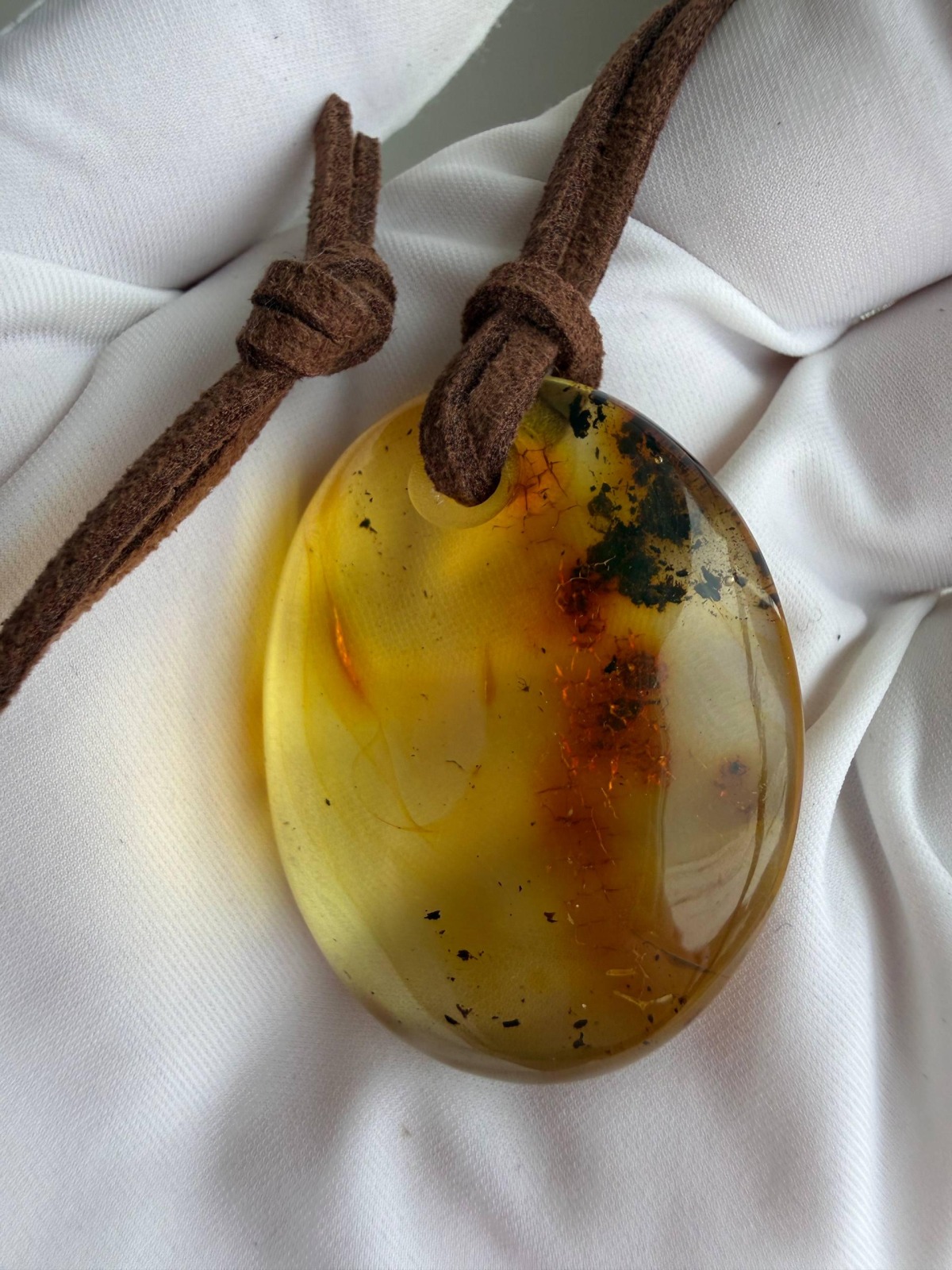 Golden Honey Landscape Baltic Amber Pendant, 9g